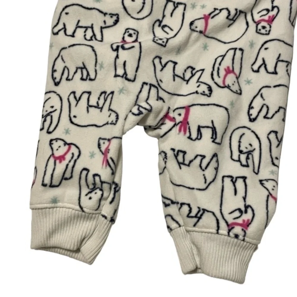 Carter’s Polar Bear Winter Fleece Onesie Full Zip Size 3m